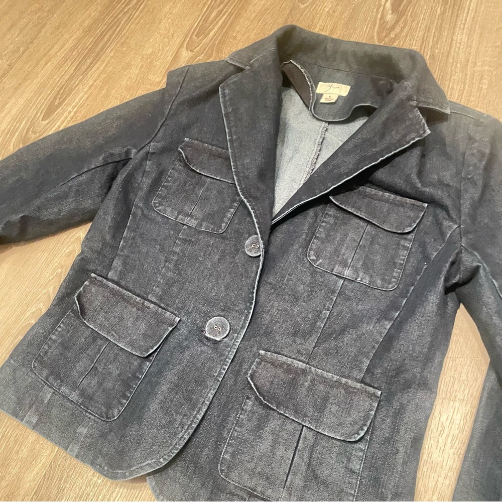 Yvos Charcoal Denim Blazer